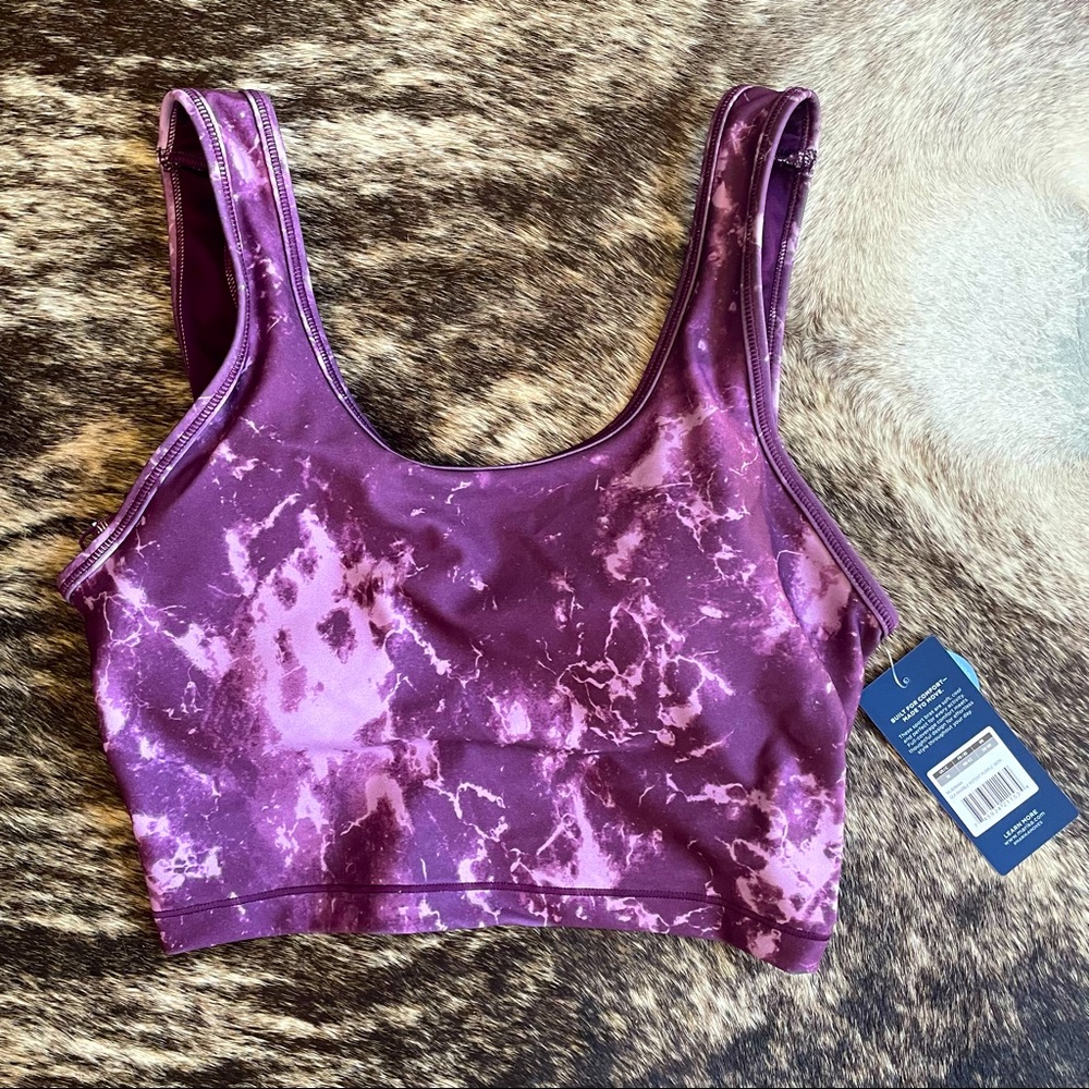 NWT Marika Layla Sports Bra, Purple tie dye, M.